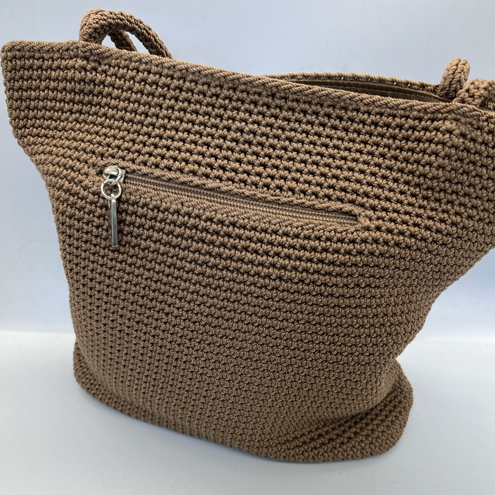 The Sak Woven Crochet Tote Bag in Brown - Picture 4 of 6